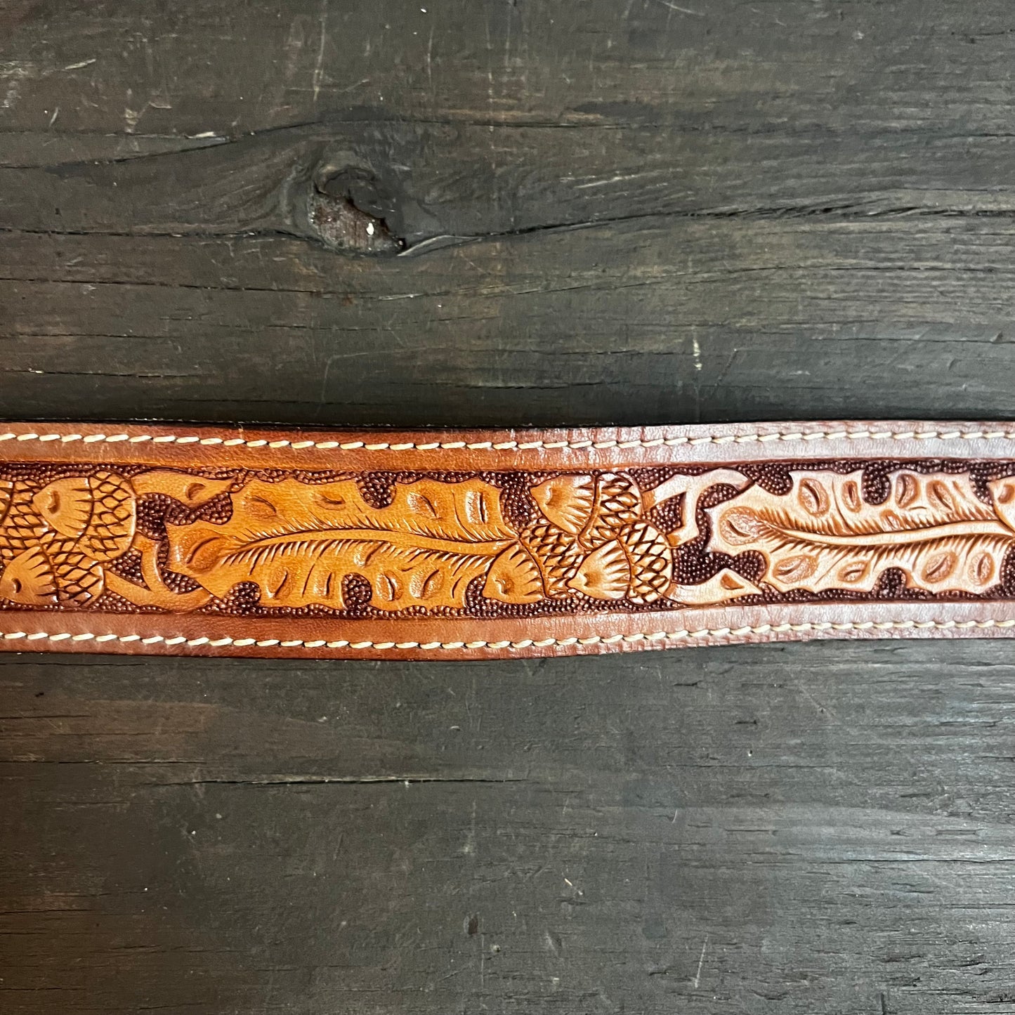 Big John Tooled Leather Belt