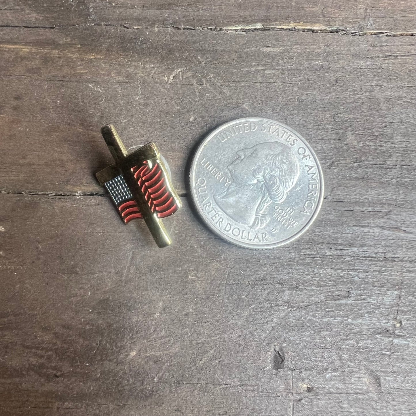 American Flag and Cross Pin