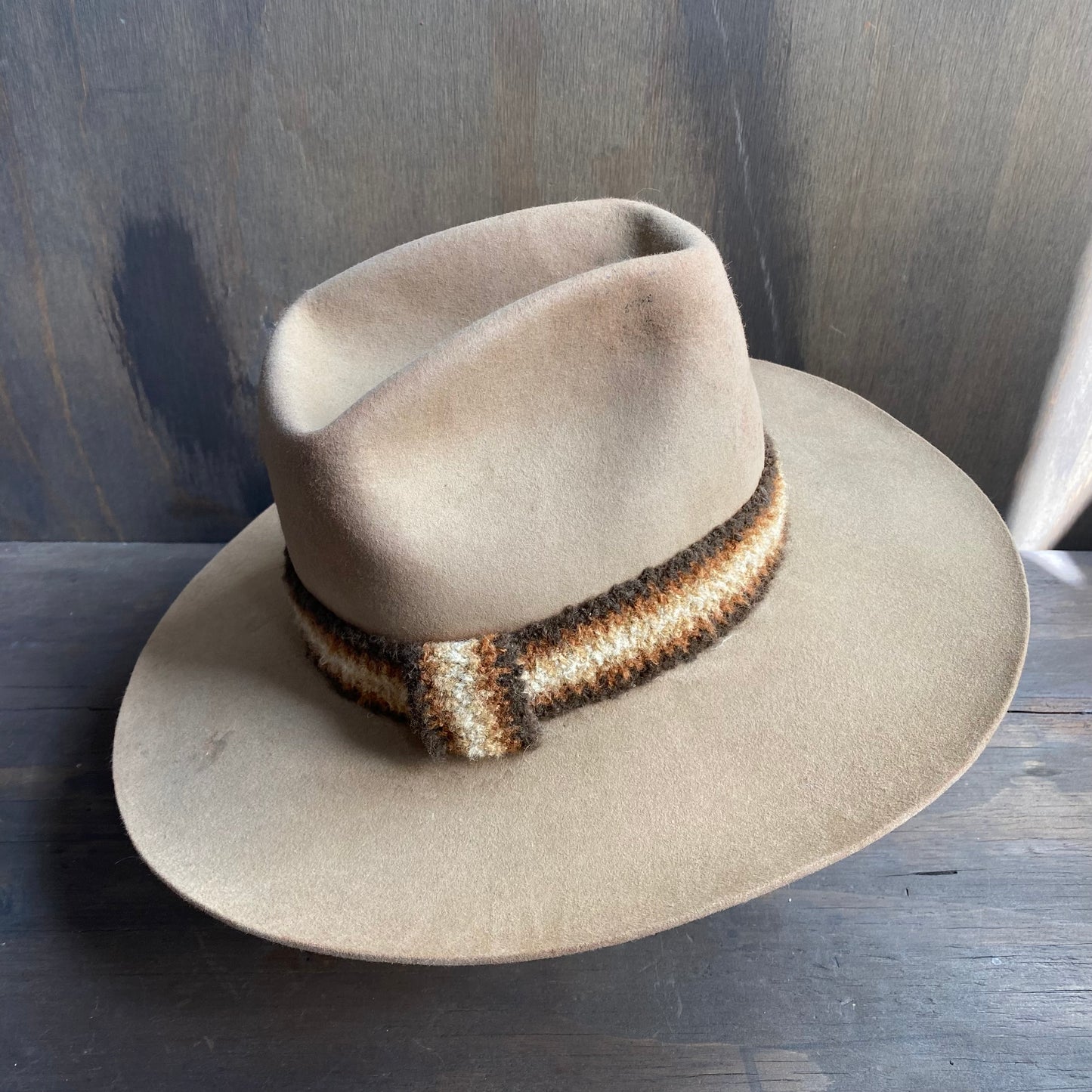 Resistol Felt Hat with Knit Striped Band