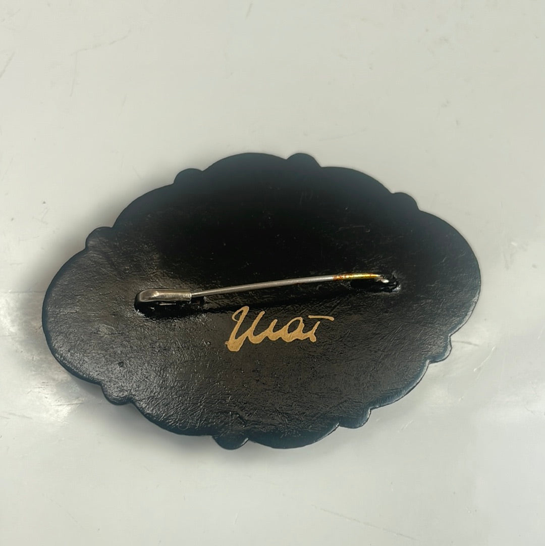 Black Flower Pin \ Brooch