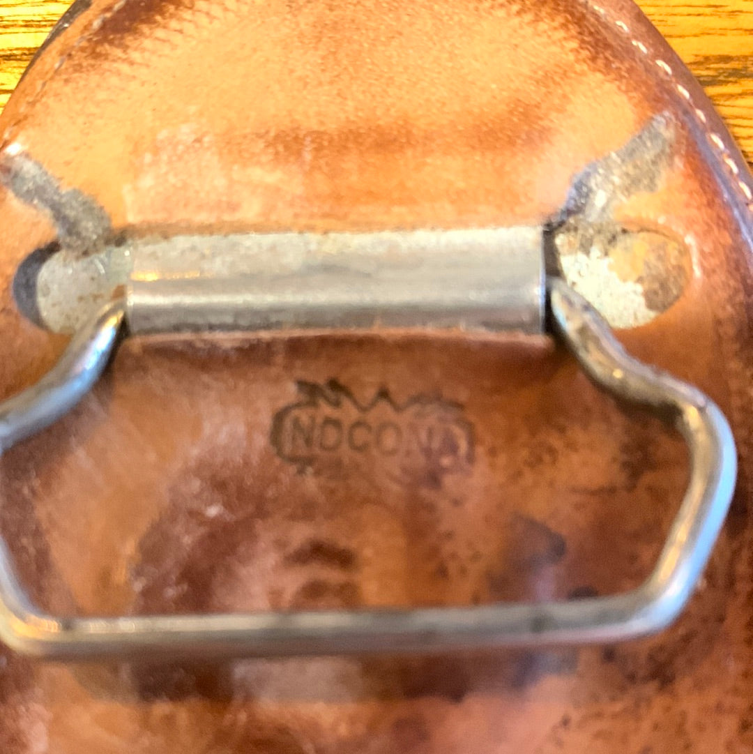 Nocona deer head leather belt buckle