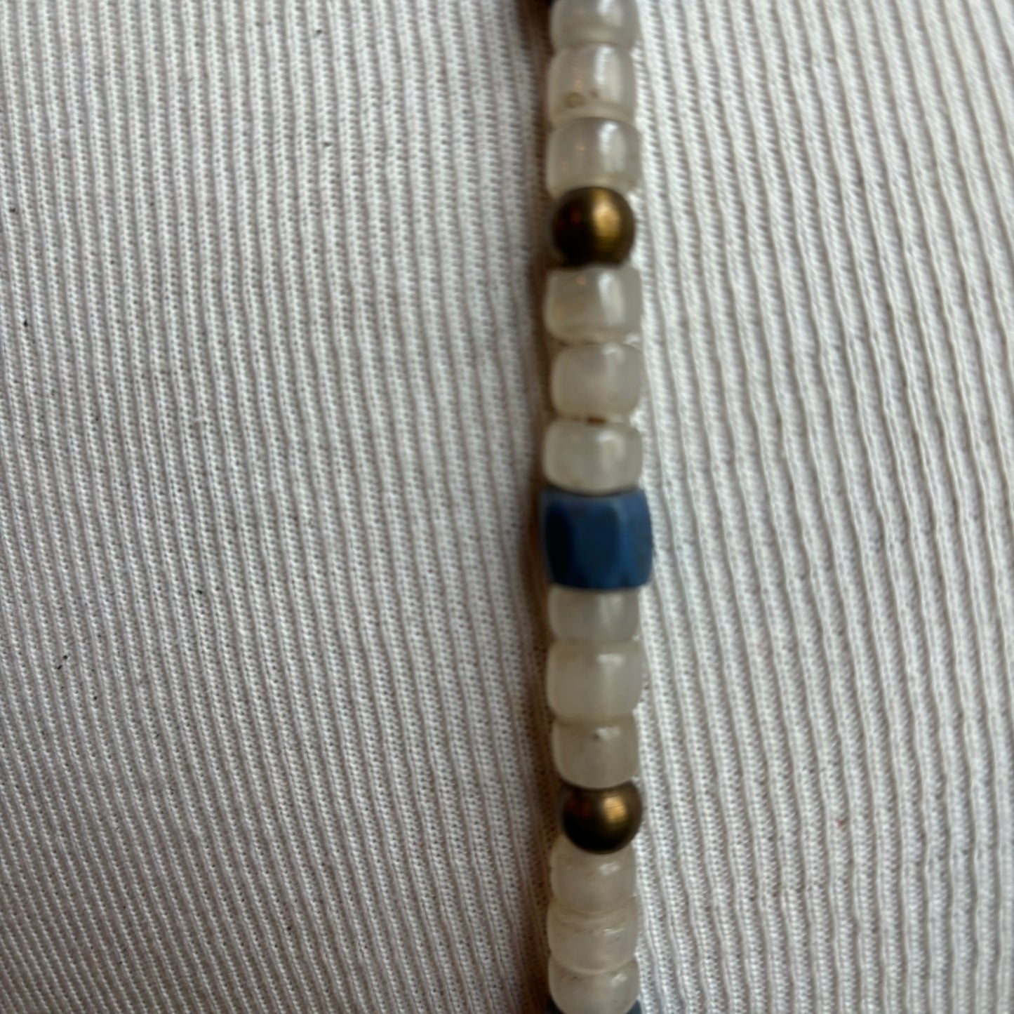 Brass Crescent Beaded Necklace