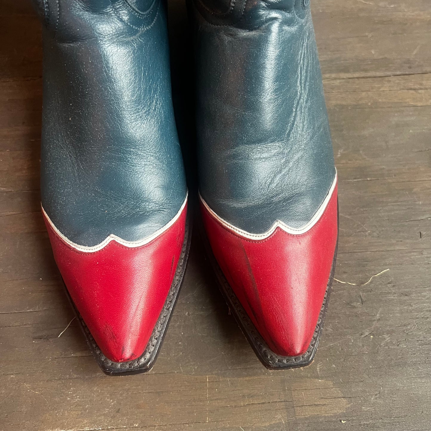 Dan Post Red, White, and Blue Leather Boots