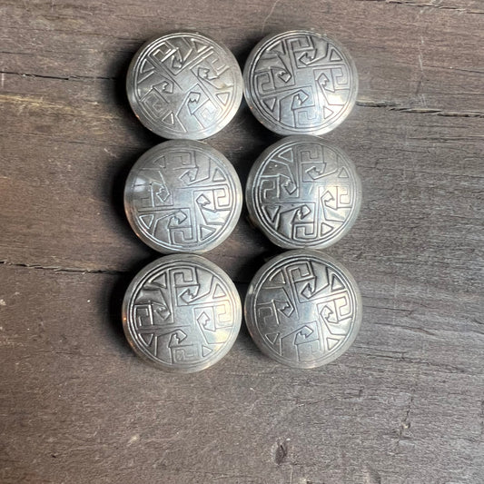 Sterling Silver Navajo Button Covers (set of 6)