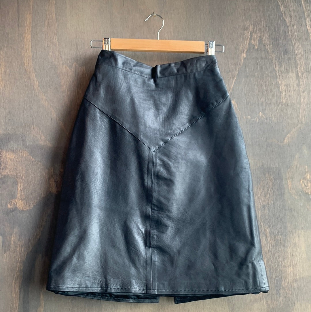 Biella Leather Skirt