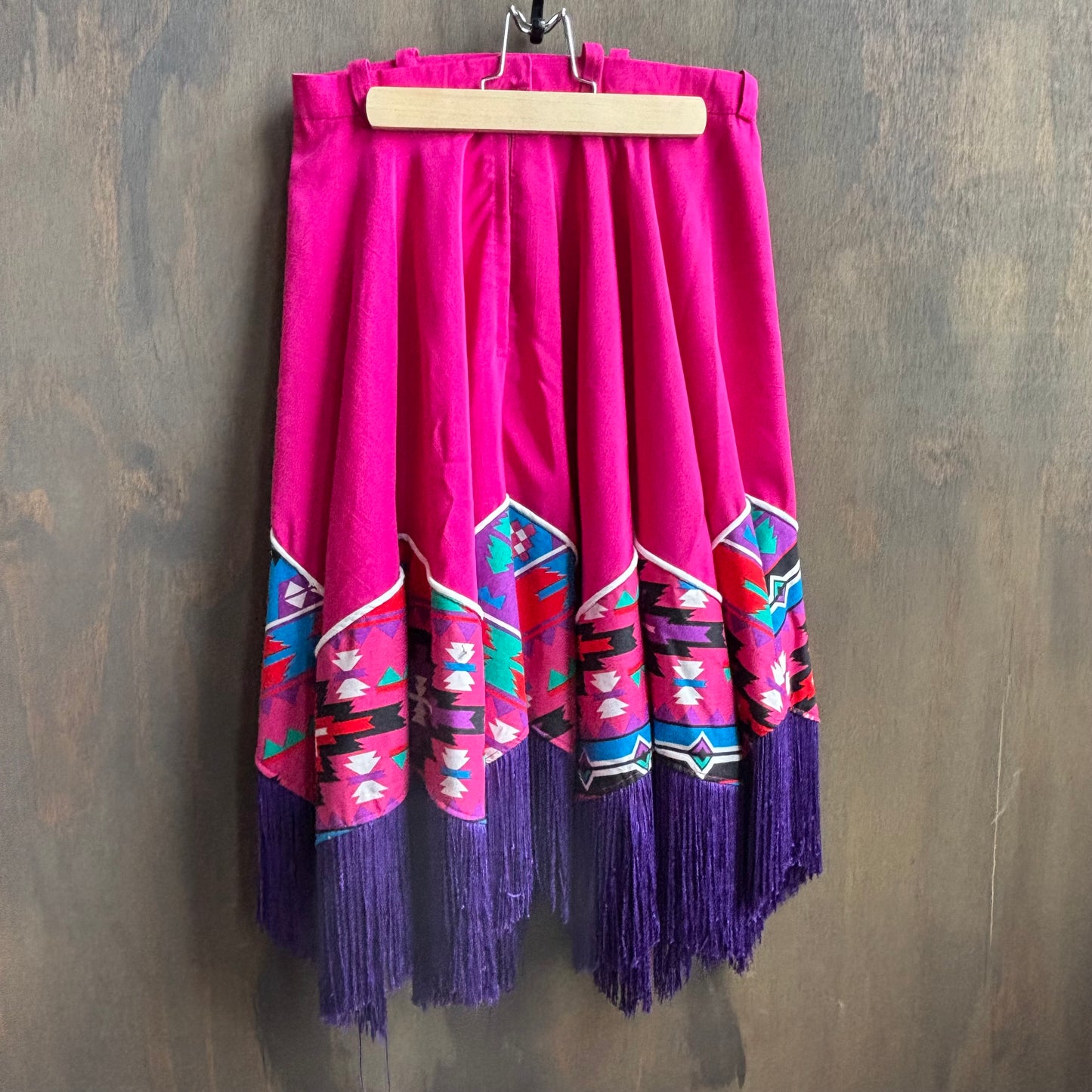 Pink Fringed Square Dancing Skirt