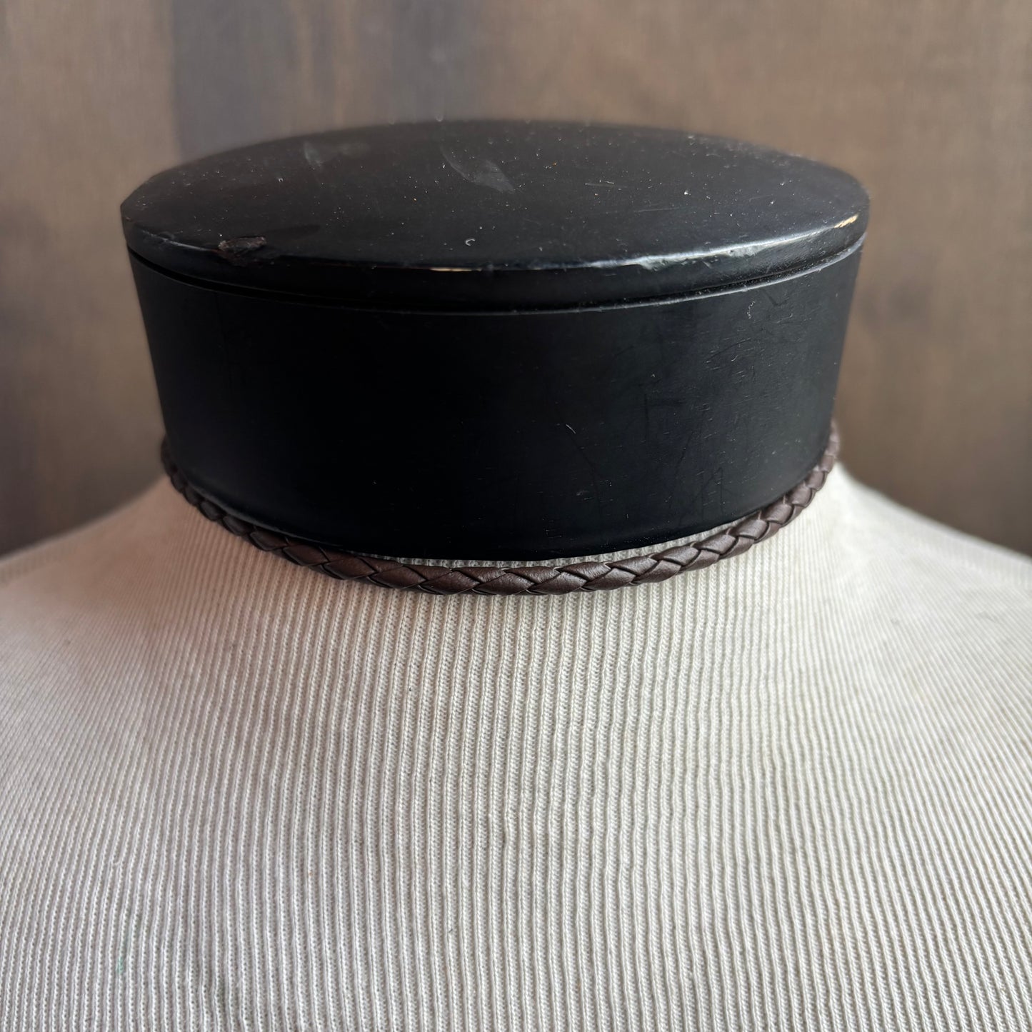 Striped Jasper Bolo on Brown Tie