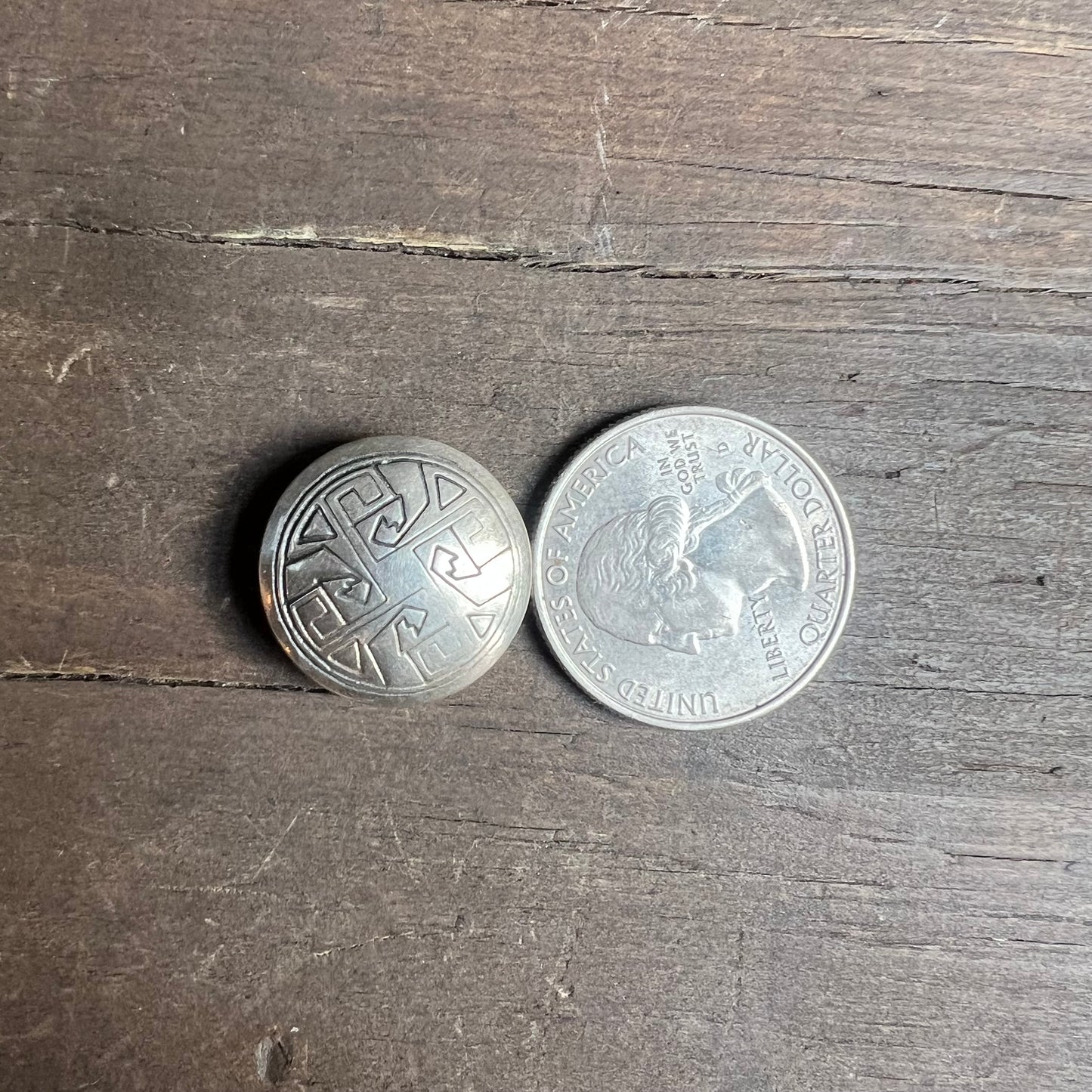 Sterling Silver Navajo Button Covers (set of 6)