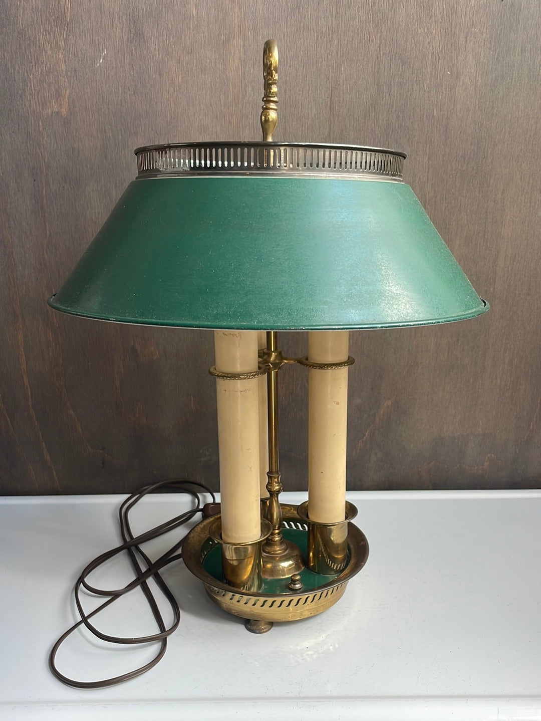 Vintage Brass Green Desk Lamp