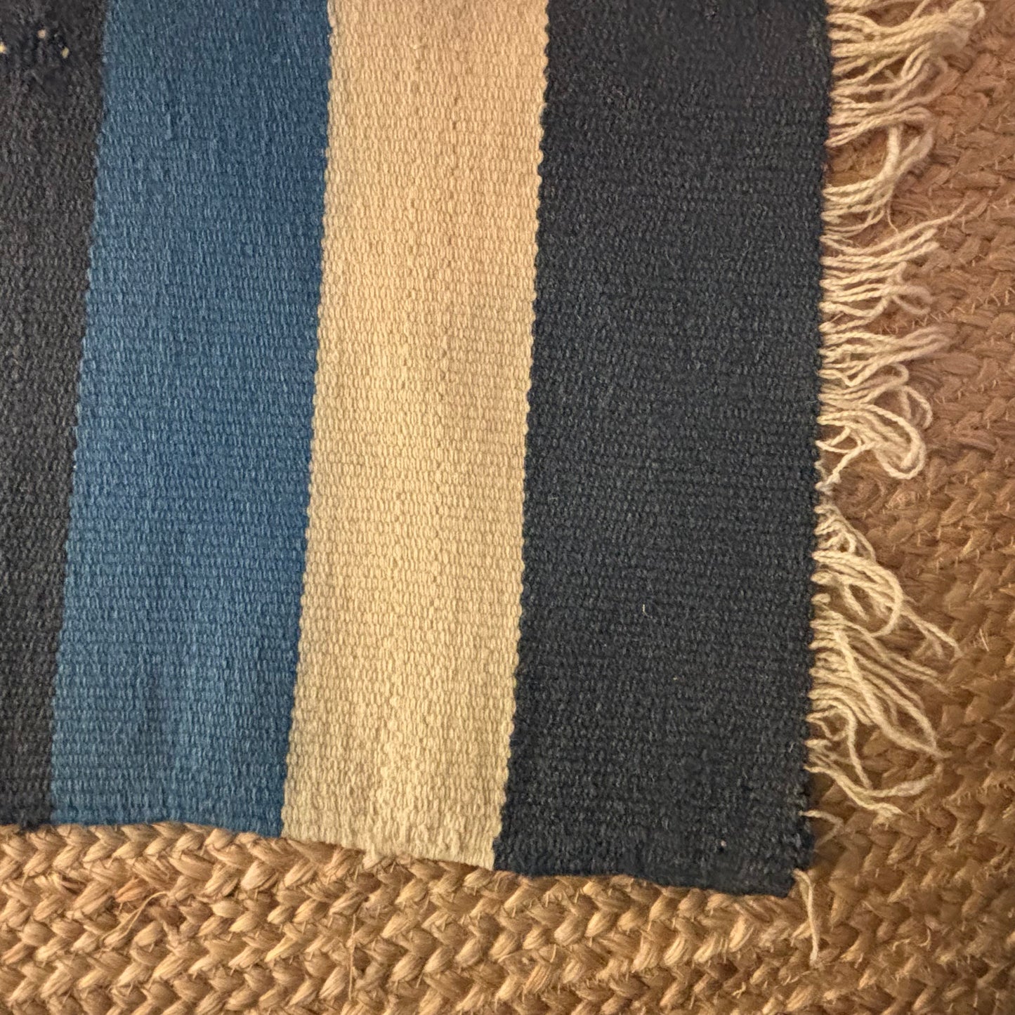 Blue Striped Woven Rug
