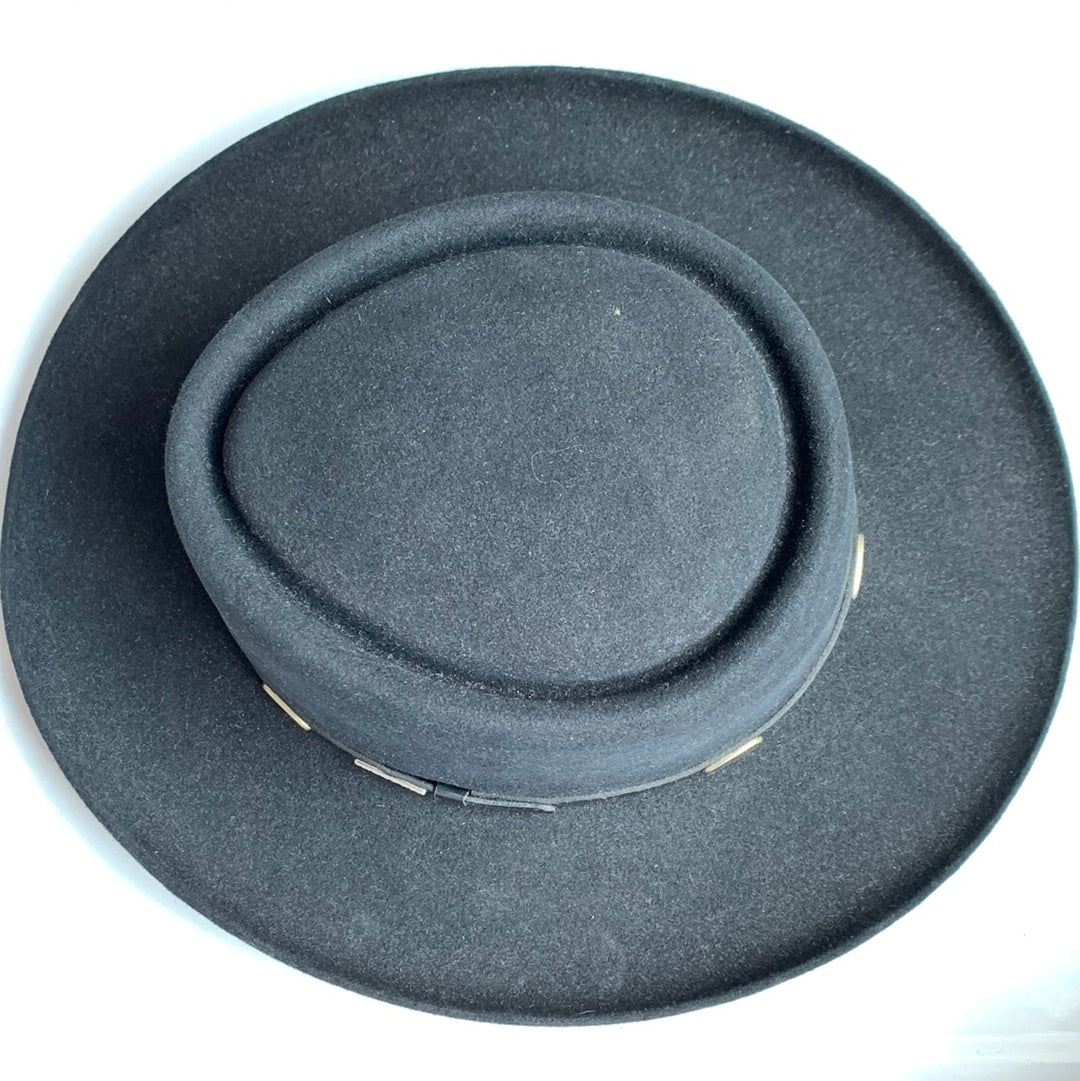 Vintage black Stetson “Royal Flush” hat with black leather & silver band