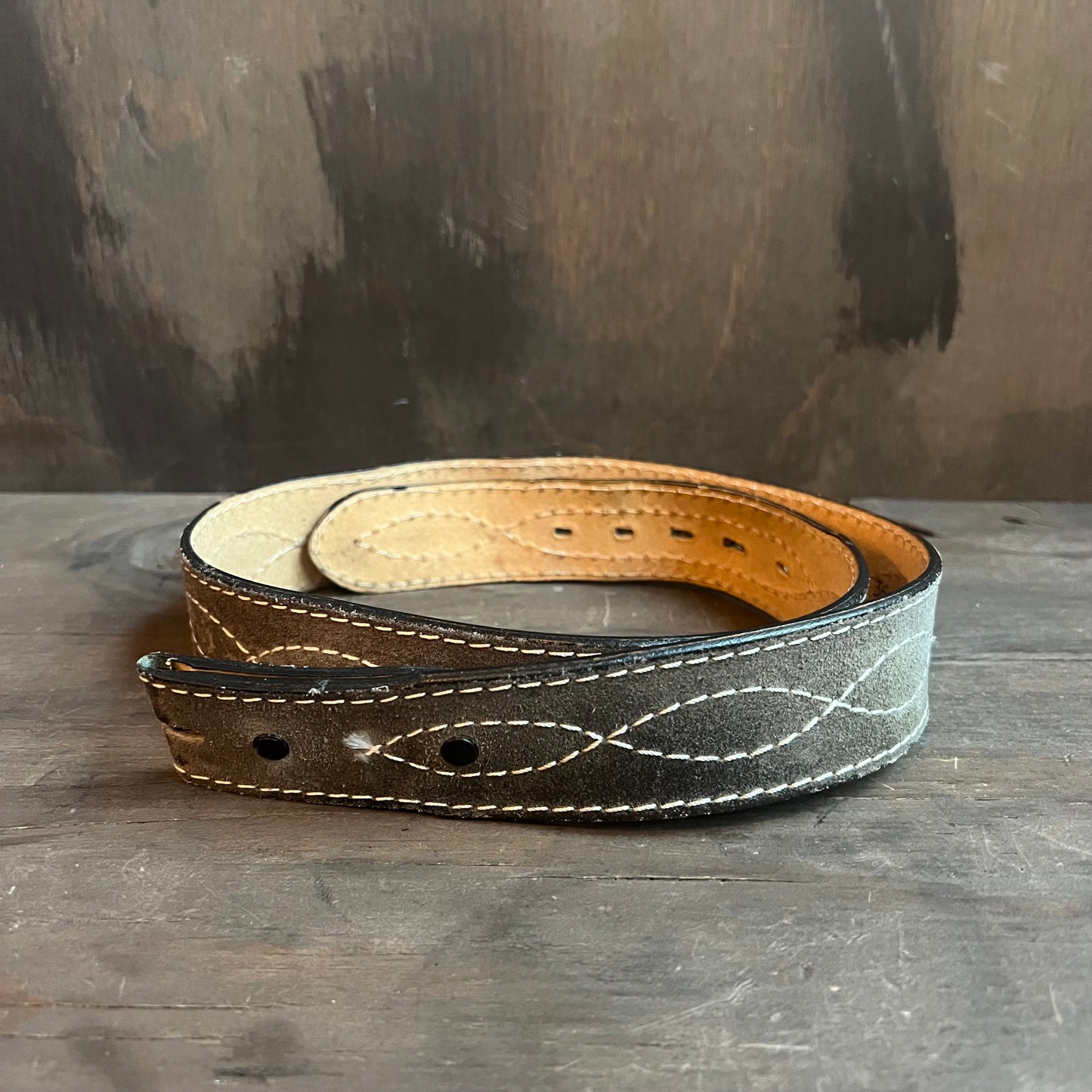 Gray Bonded Leather Belt