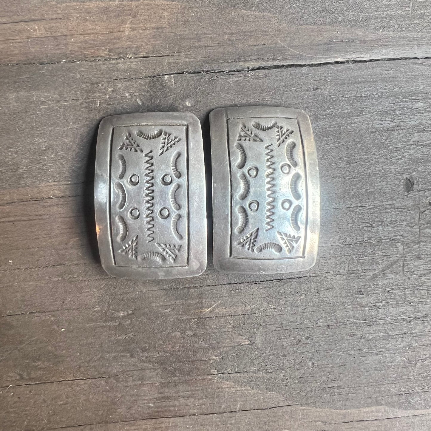 Sterling Silver Carved Clip On Earrings