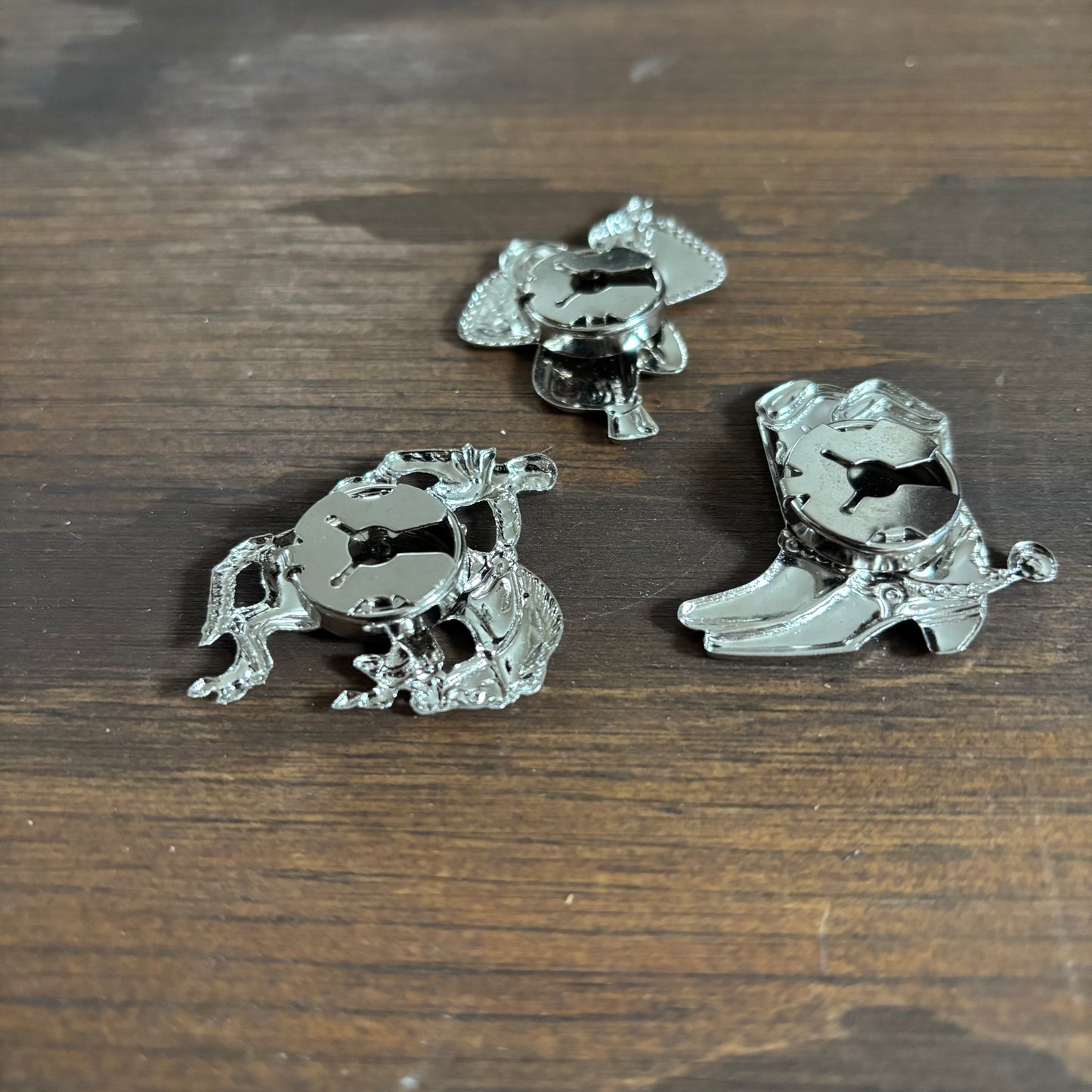 Tin Western Button Covers (set of 3)