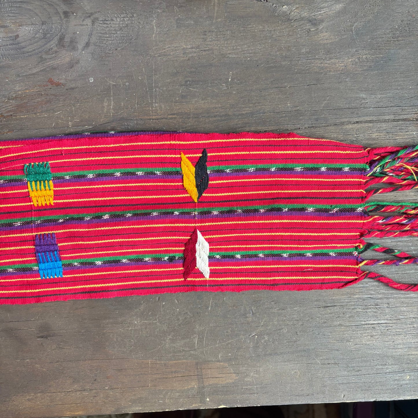 Vintage Red Striped Tunic with Tie