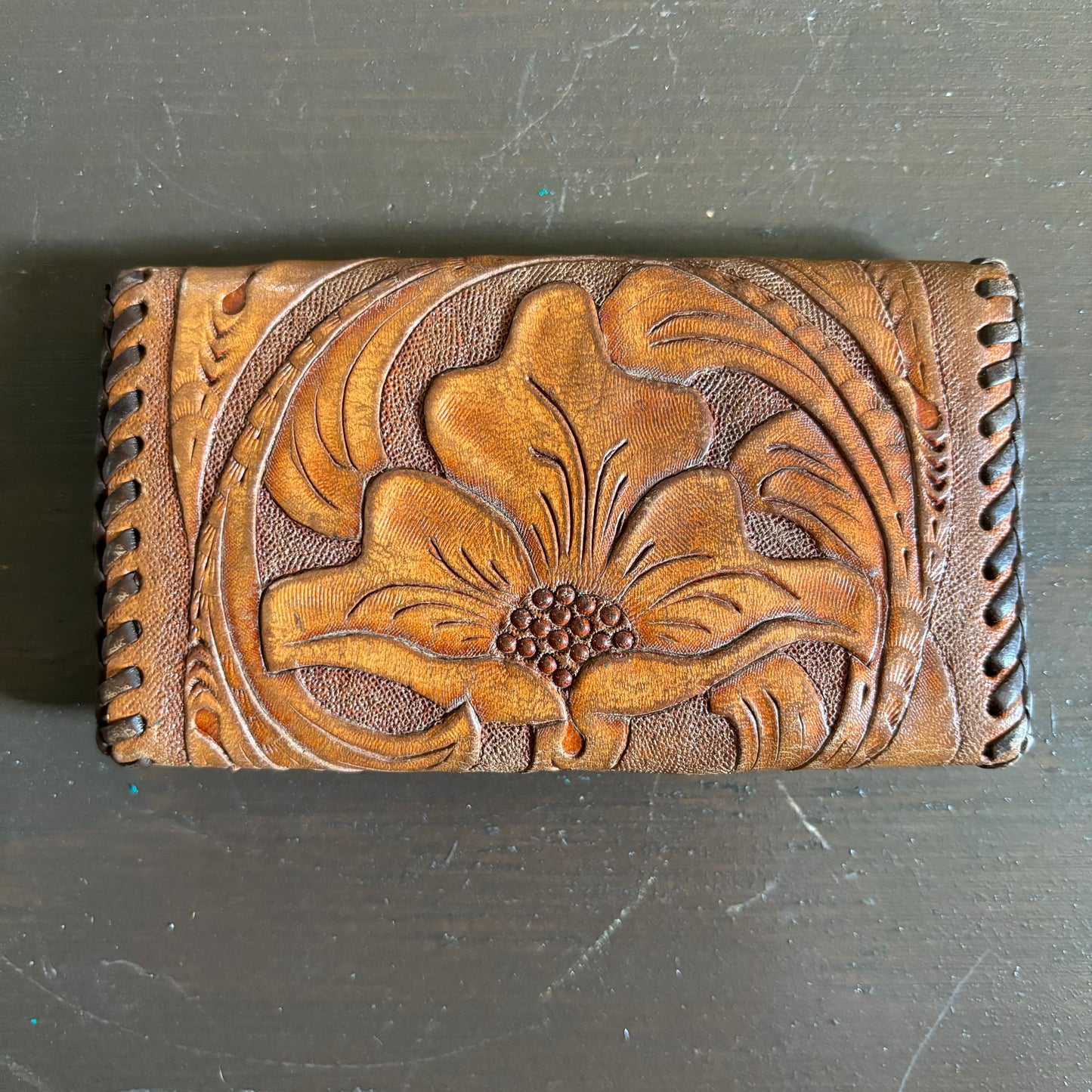 Tooled Leather Tri-Fold Key Holder