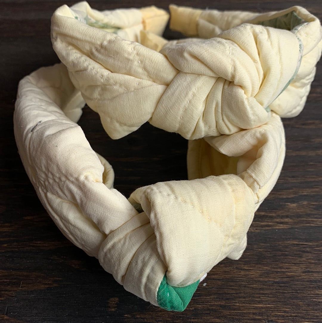 Vintage Light Yellow Quilt Headband