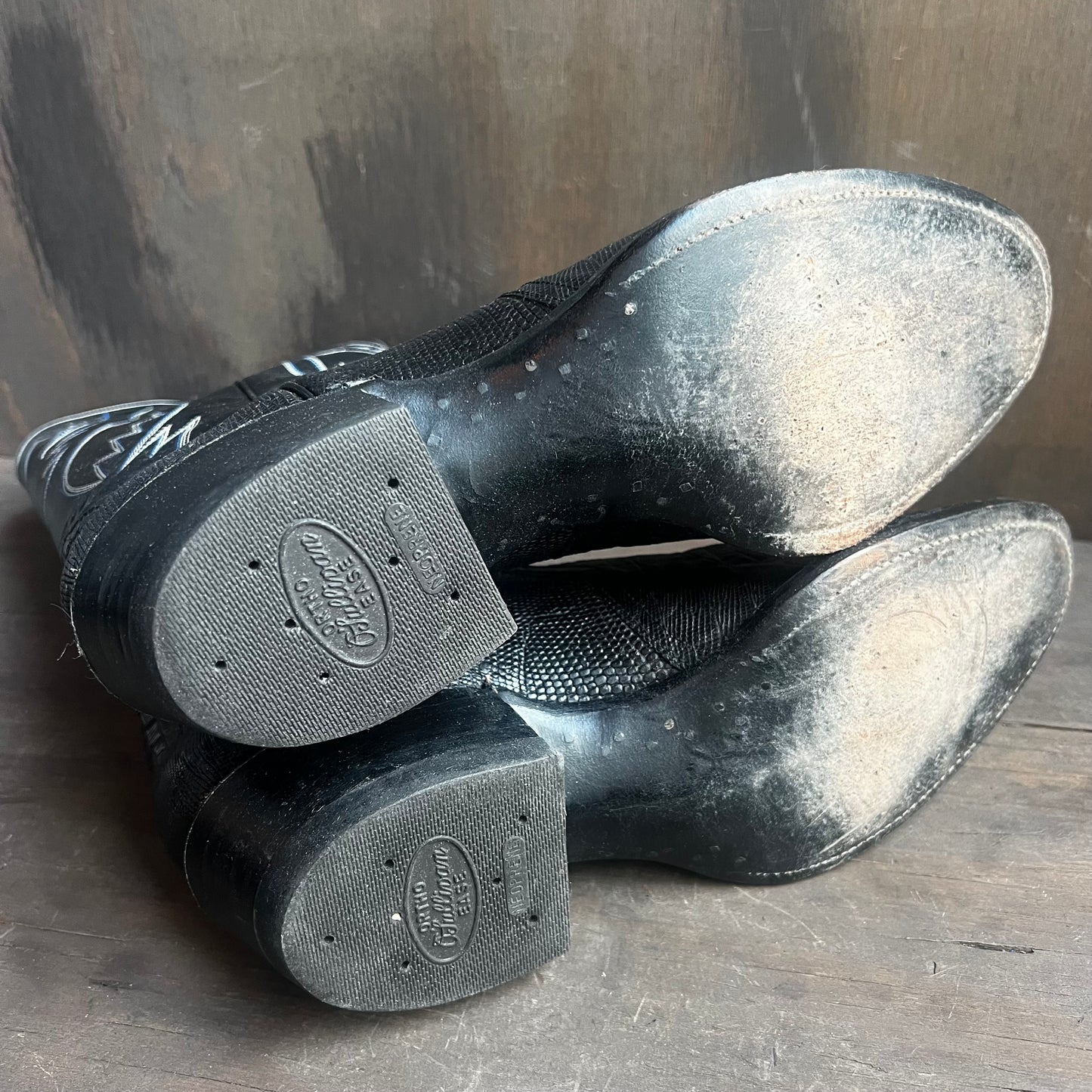 Miller Western Black Leather and Reptile Boots