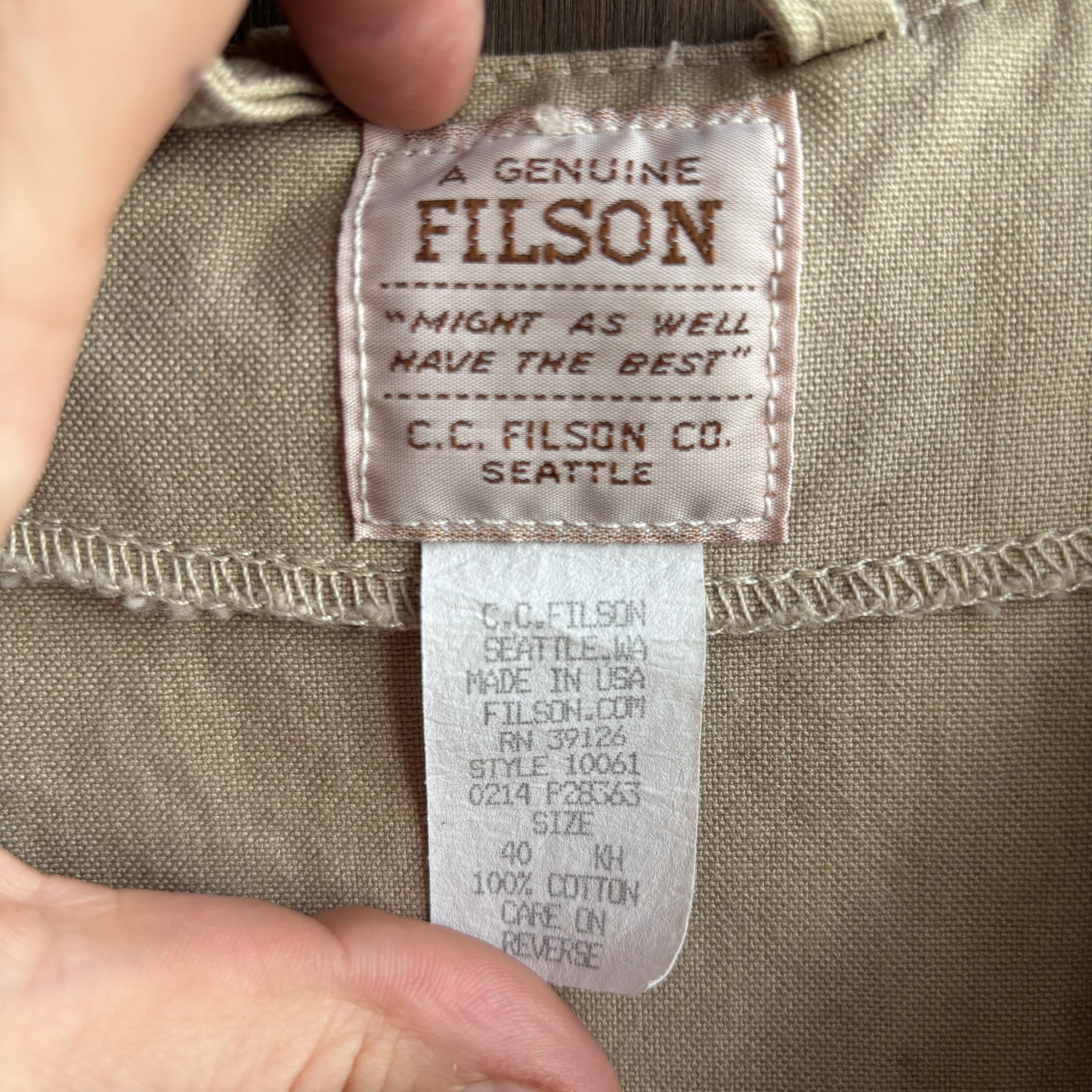 Filson Canvas Vest