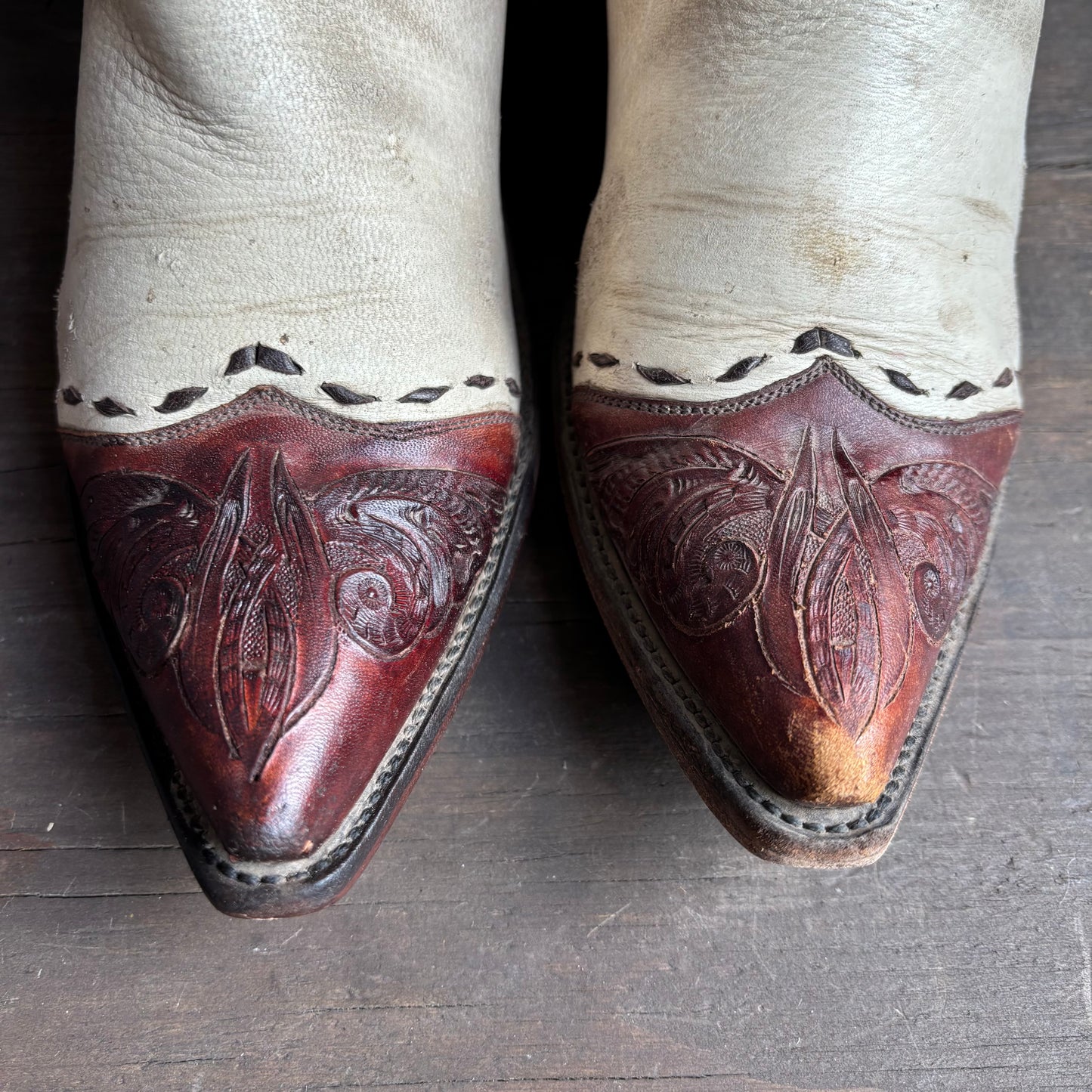 Tres Outlaws Goat Leather Two-Tone Ankle Boot