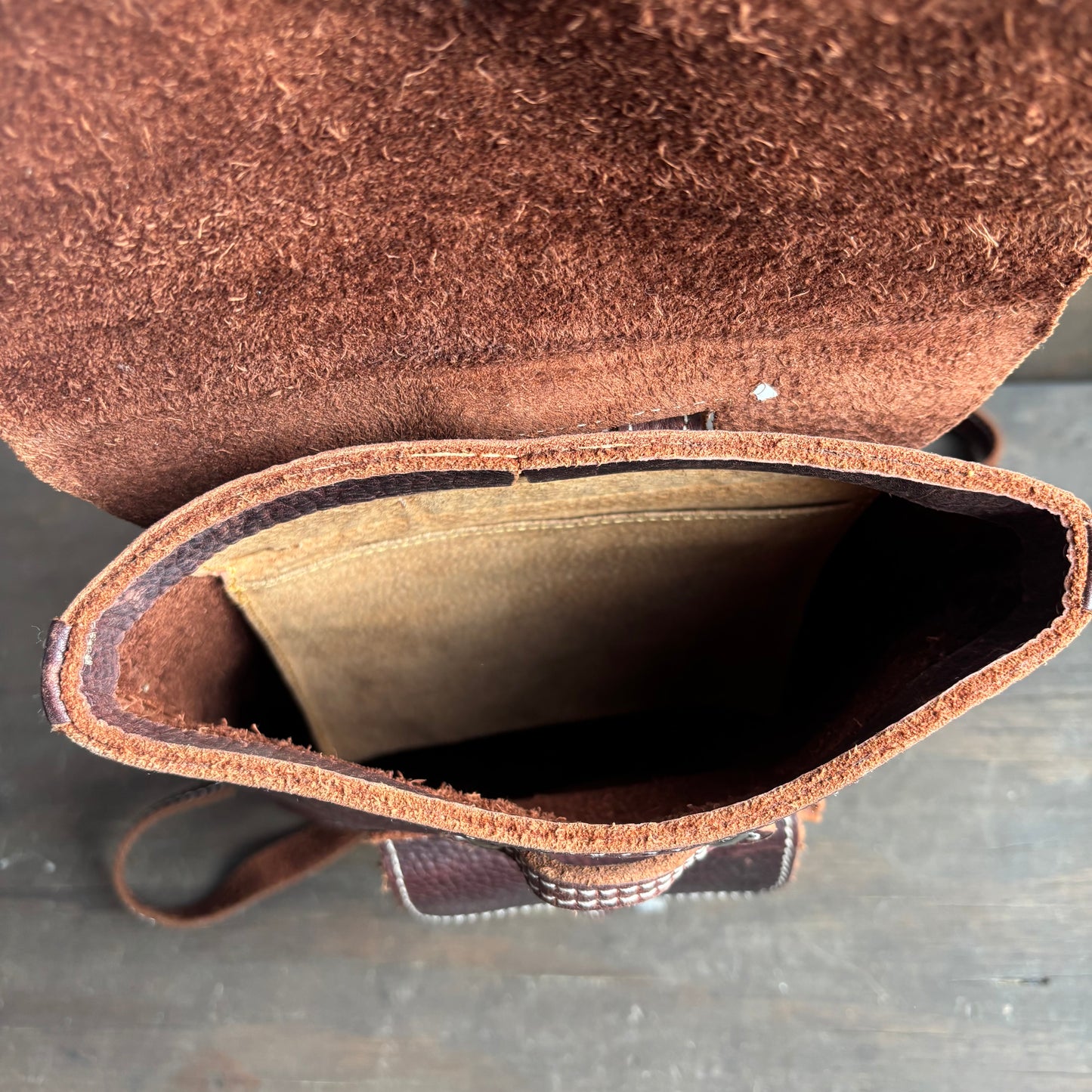 Vintage Brown Leather Mini Backpack