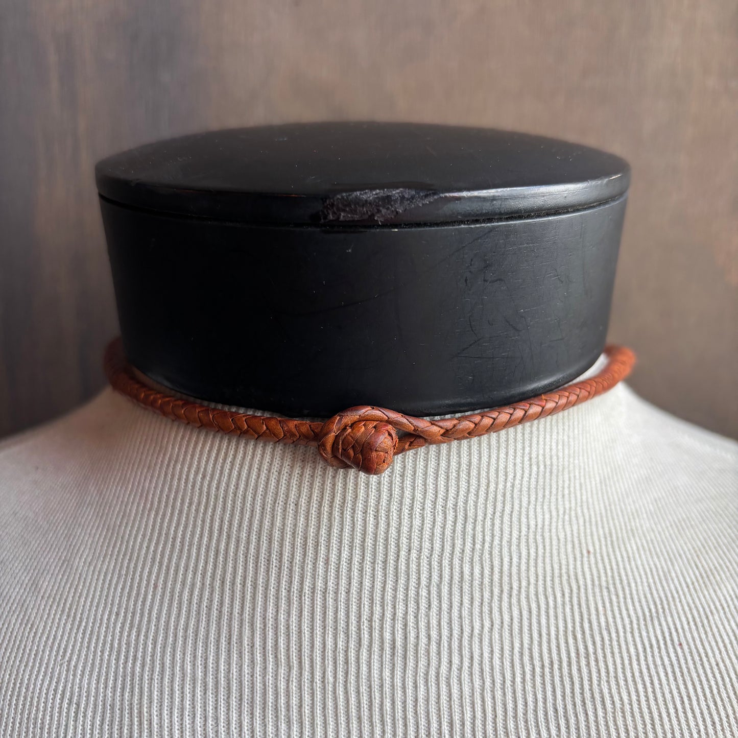 Mac Warman Abstract Medallion Leather Collar