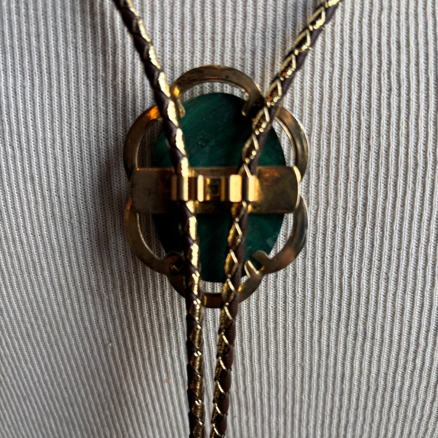 Malachite Bolo on Two-Tone Tie
