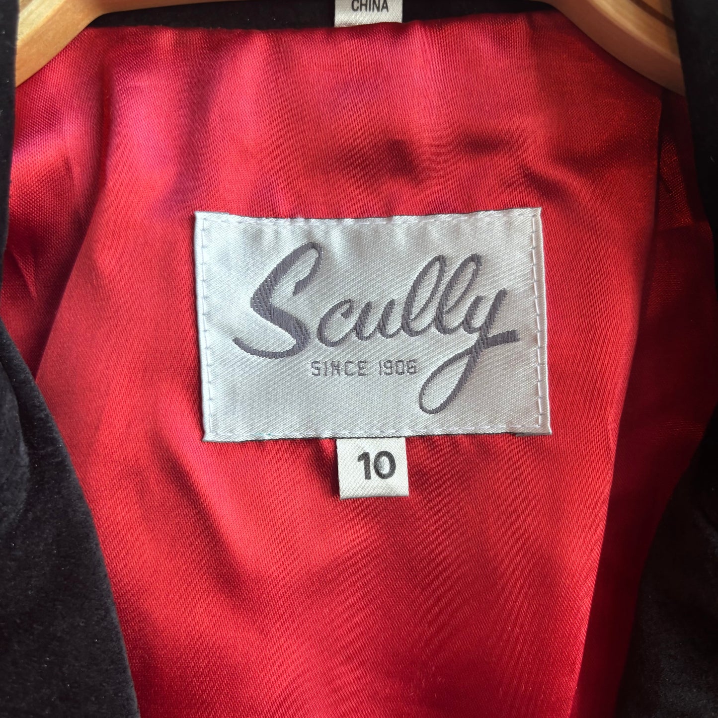 Scully Red and Black Cropped Suede Jacket