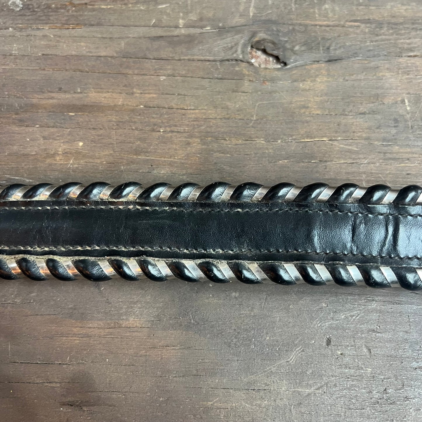 Silver Creek Collection Black Leather Belt