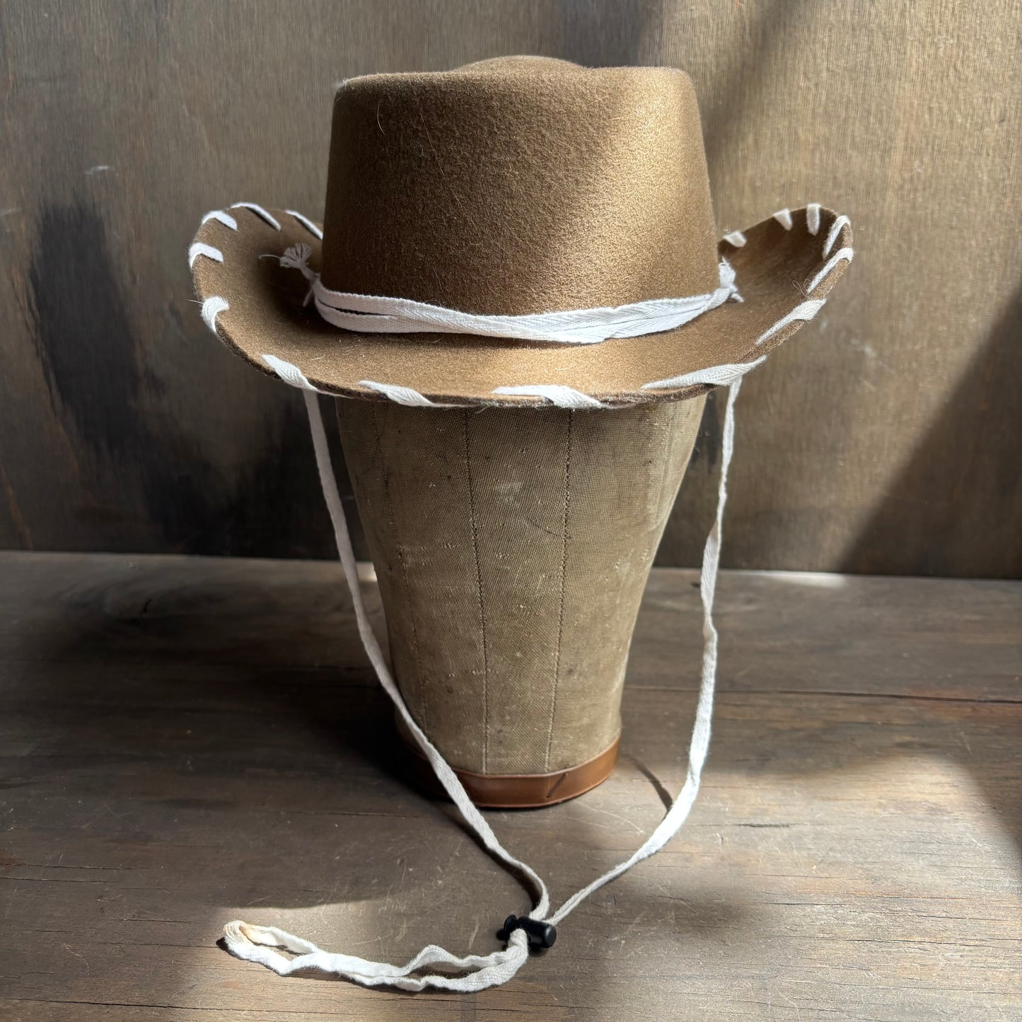 Kids Brown Hat with Stitching
