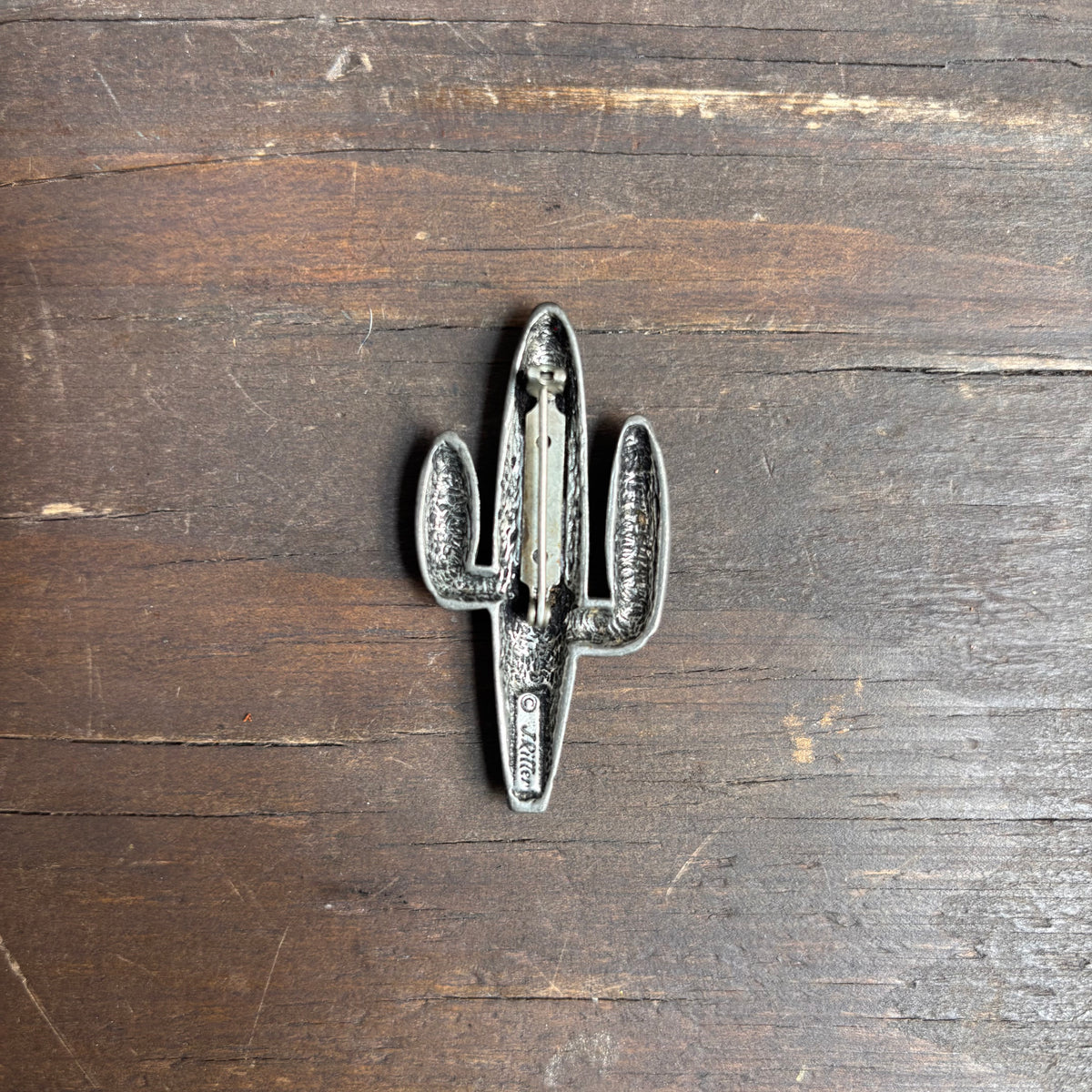 Vintage J. Ritter Pewter Cactus Pin