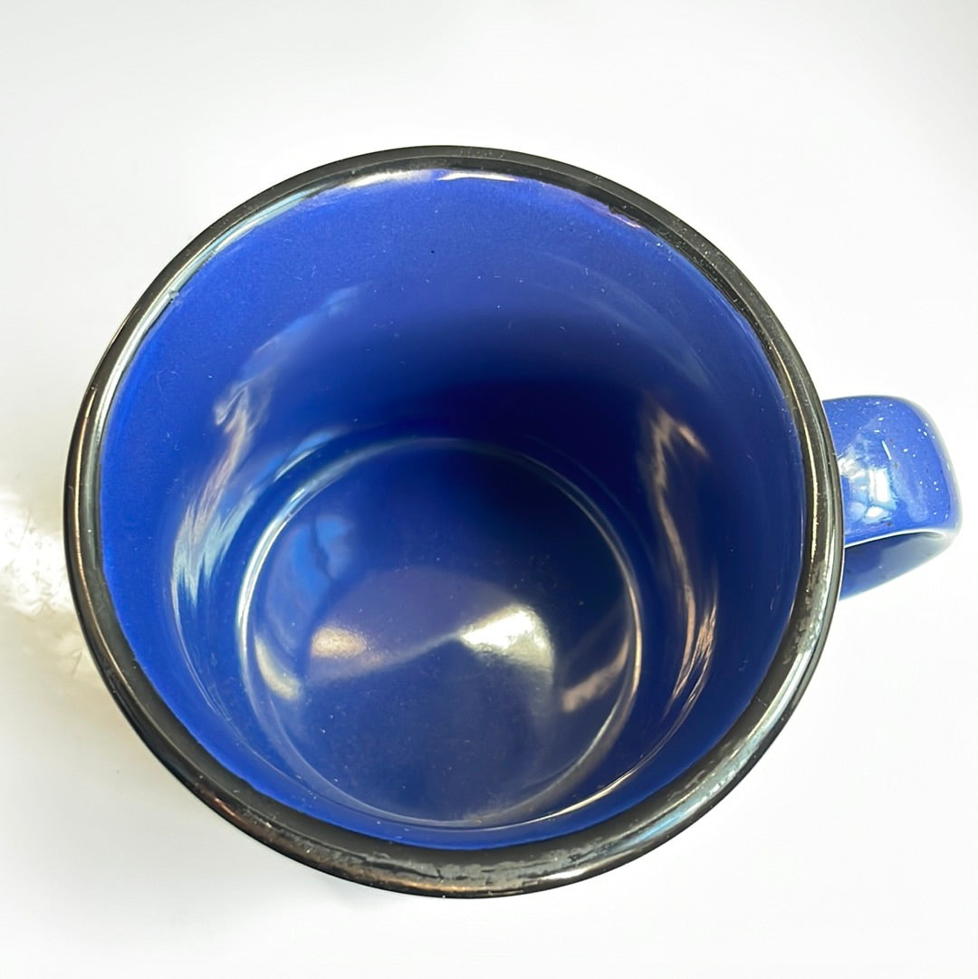 Von Pok & Chang blue ceramic mugs, Set of 4