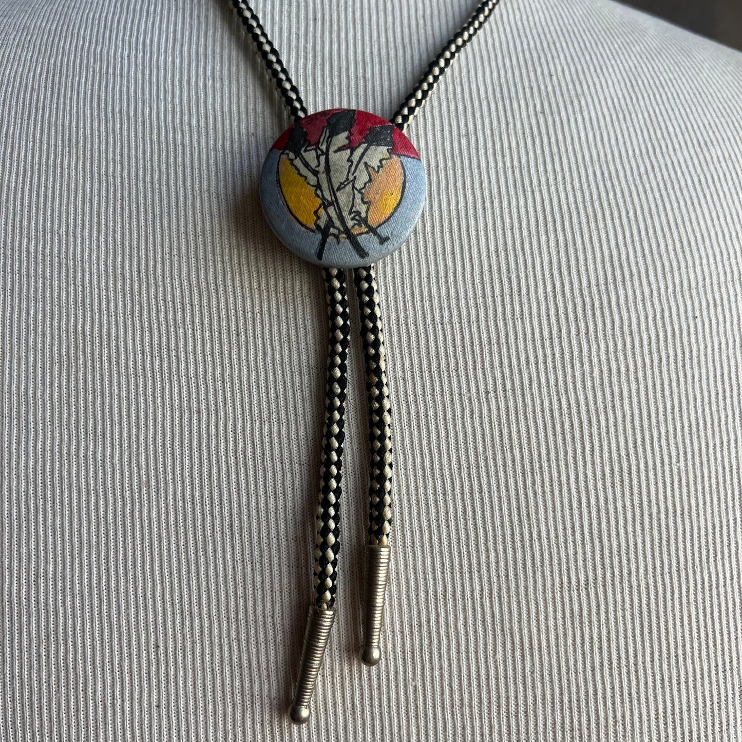 Painted Canvas Bolo Tie