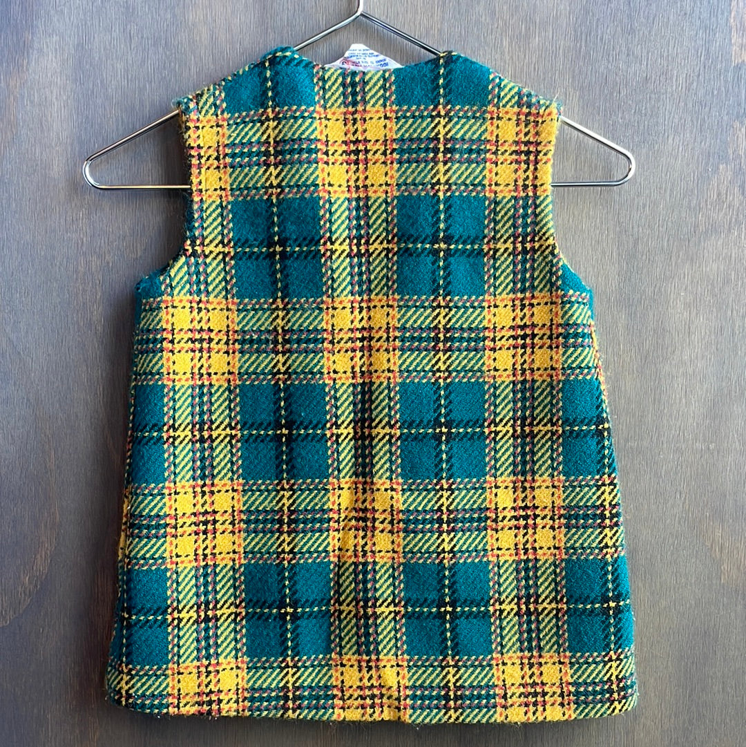 Vintage Plaid Kids Vest