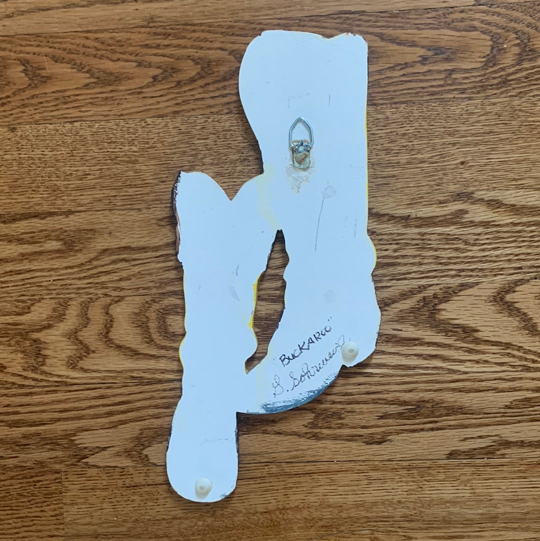 Yellow cowboy boot wall art