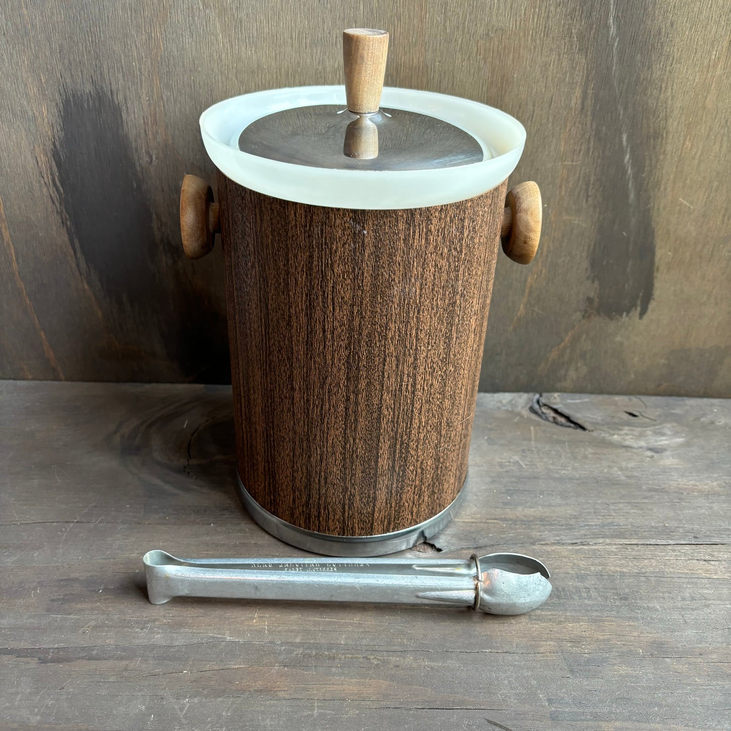 Vintage Kromex Ice Bucket and Tongs