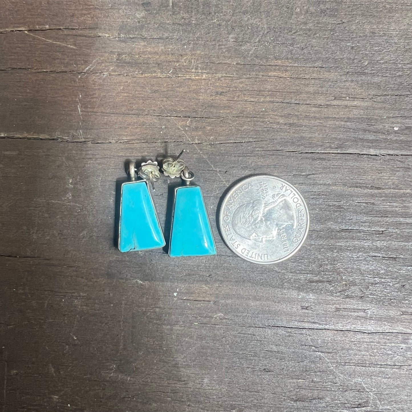 Silver and Turquoise Handcrafted Earrings