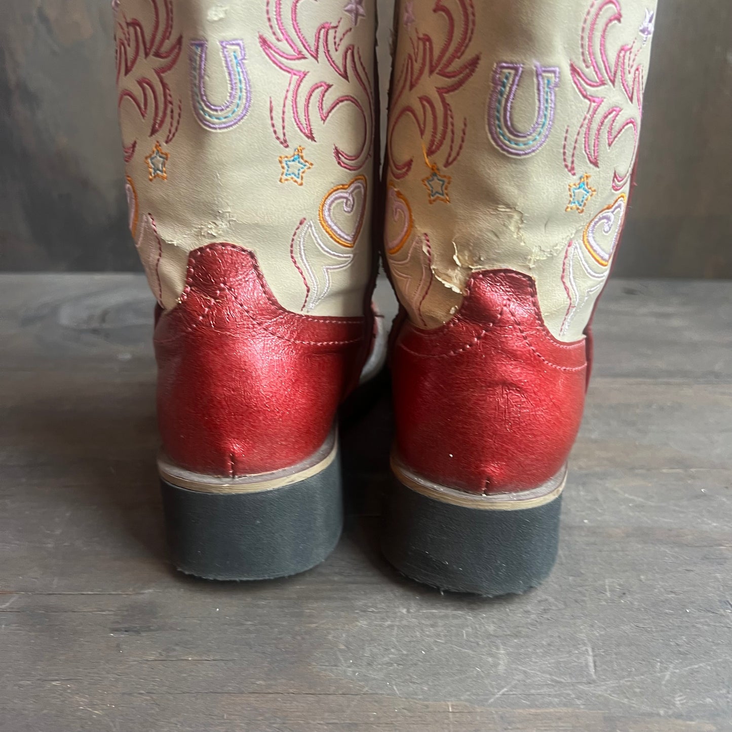 Roper Pink Butterfly Kids Boots