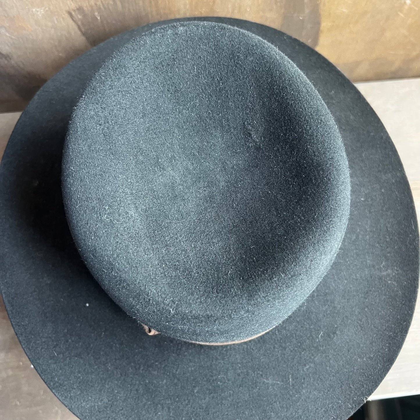Black Stetson with Brown Ribbon Hat Band