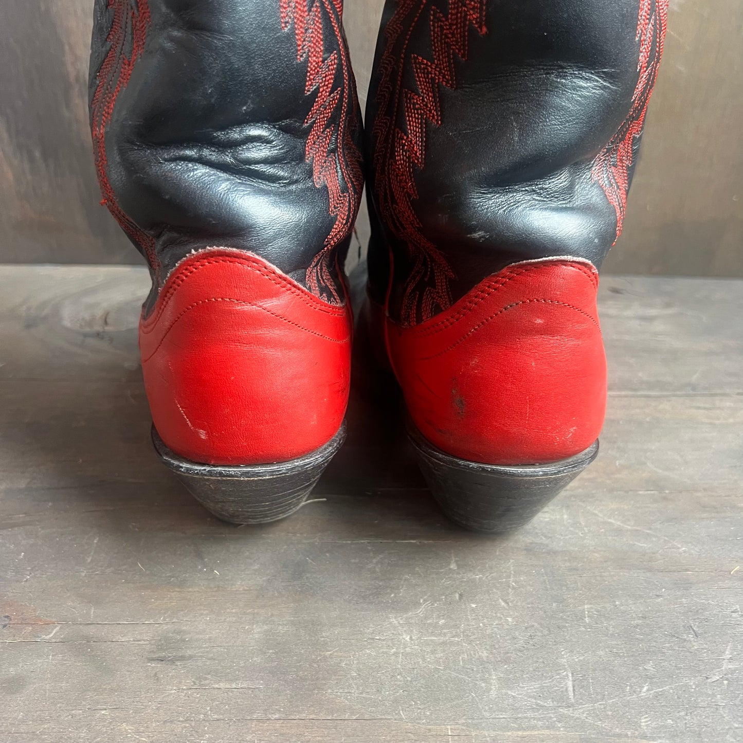 Olathe Red and Black Leather Boots