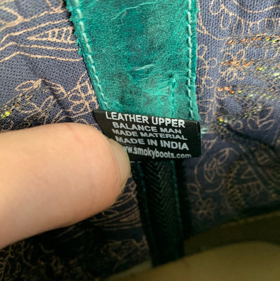 Youth teal leather Western boots