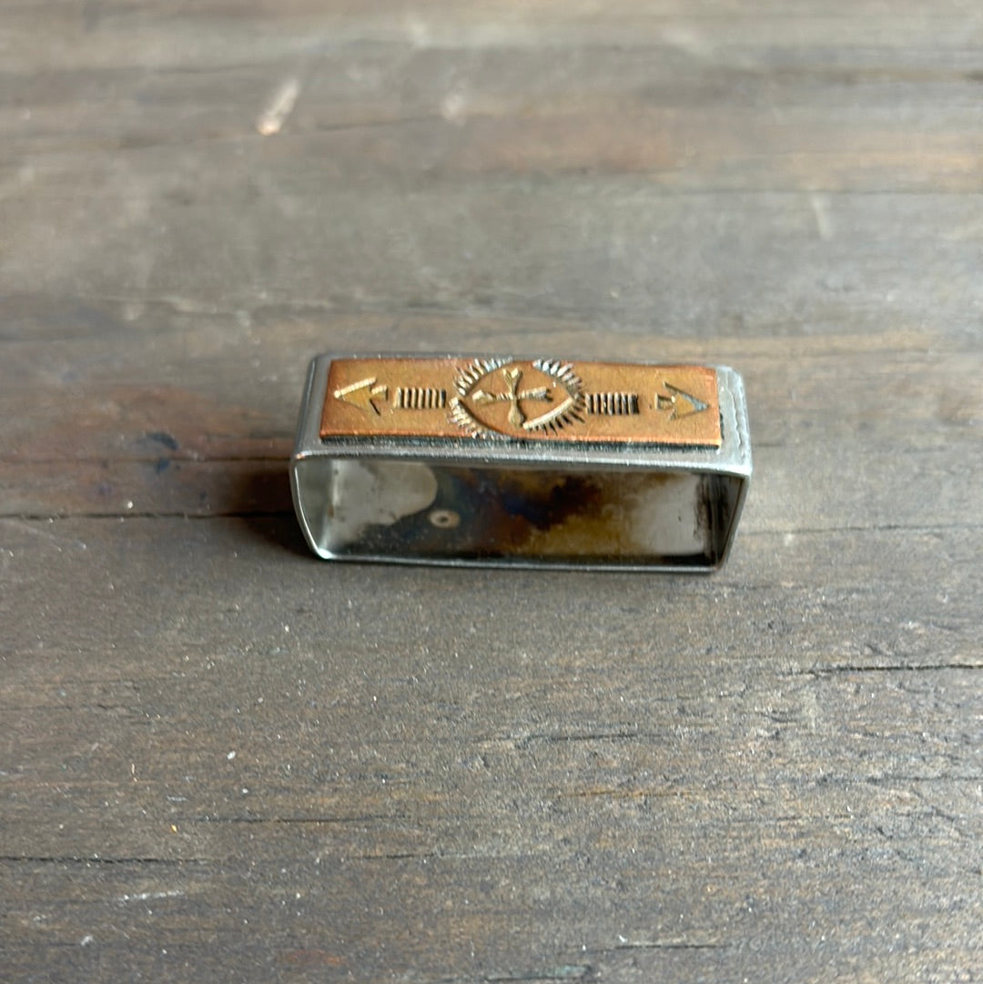 Silver and Copper Scarf Tie