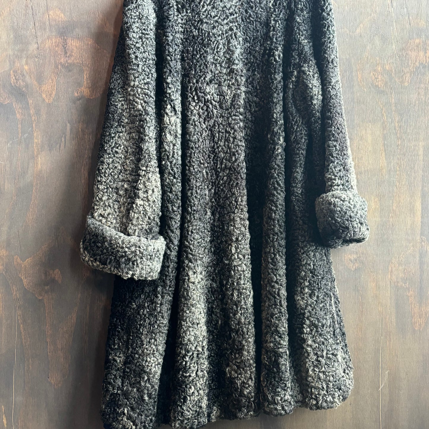 Vintage Black Curly Lamb Jacket