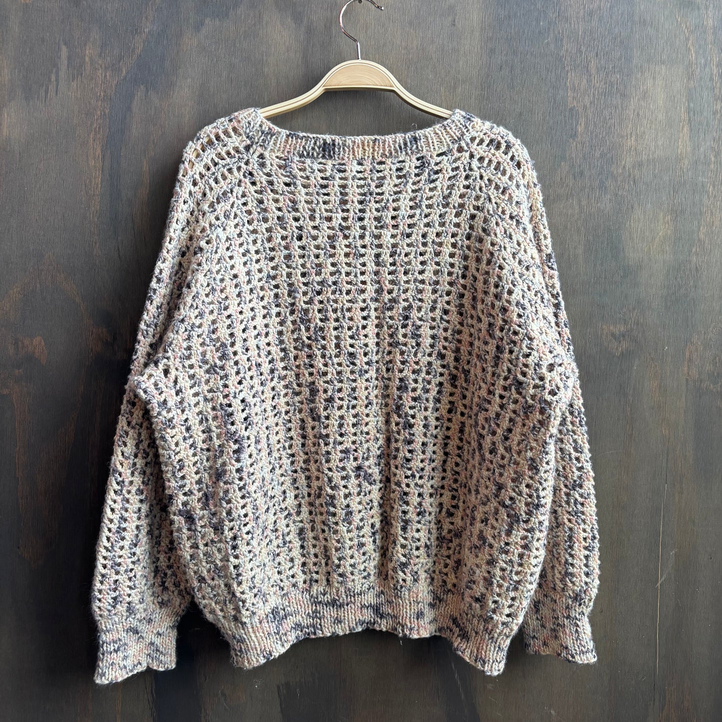 Handmade Multi-Color Cardigan with Heart Buttons