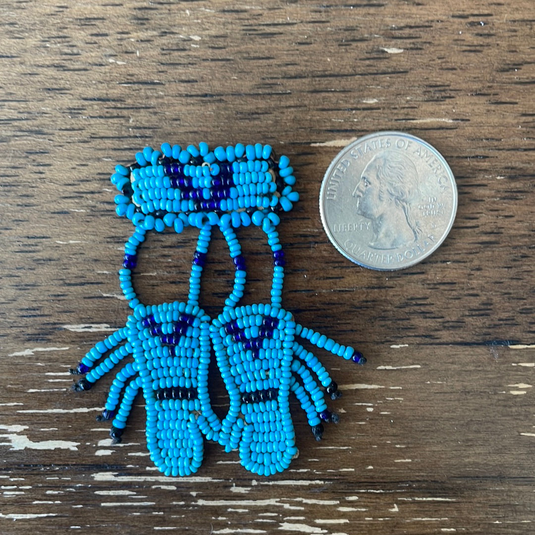Seed Bead Mittens Pin