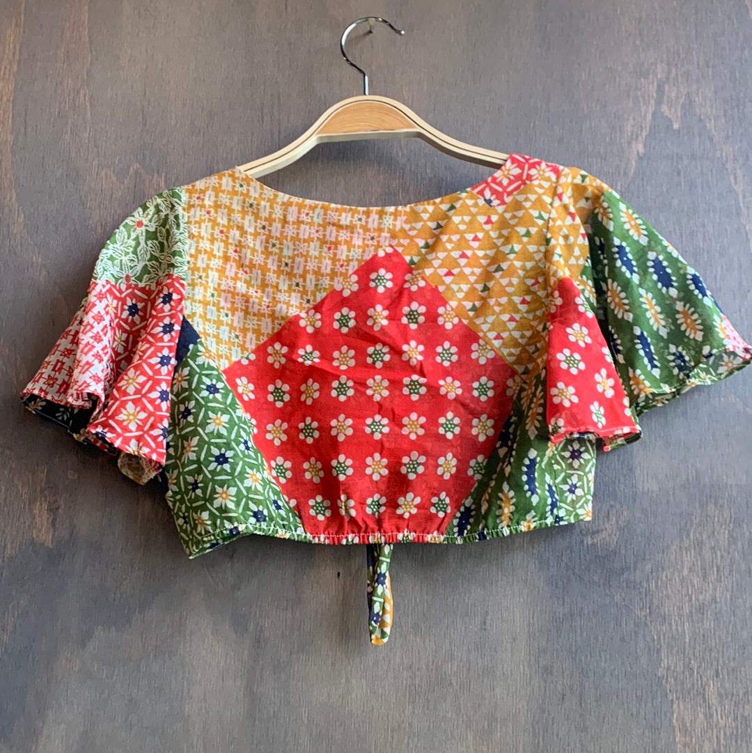 Colorful crop top & skirt set