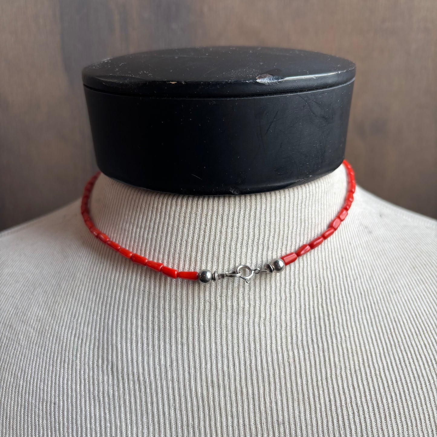 Red Coral Beaded Necklace