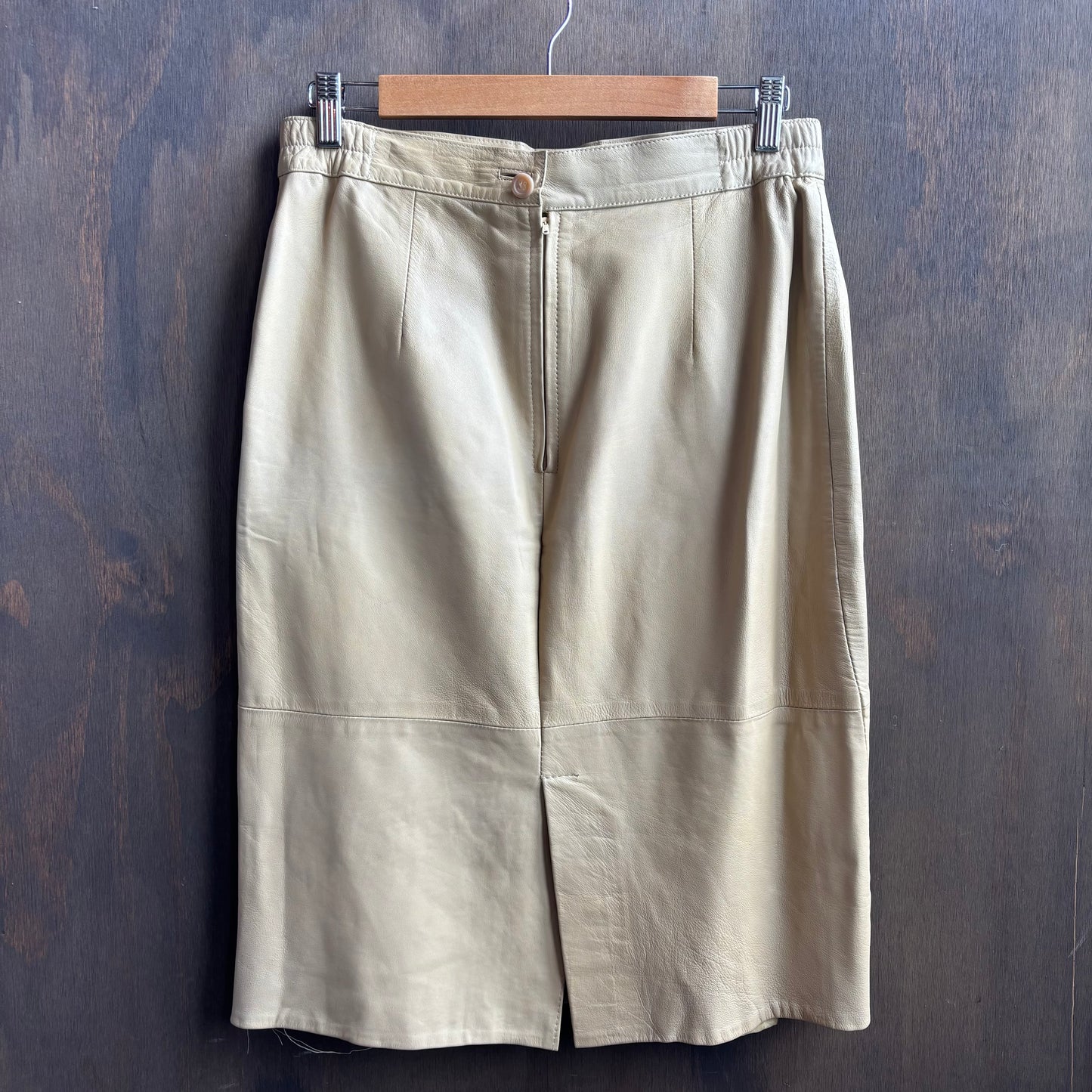 Judith Ann Collection Beige Leather Skirt