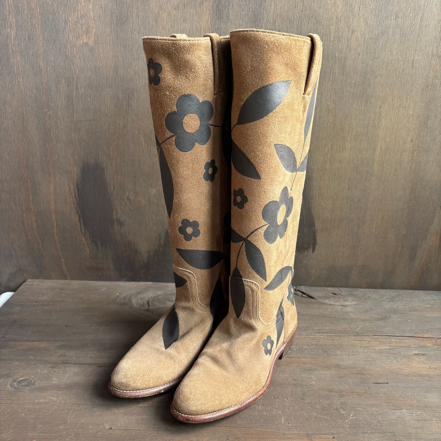 Parrot Paints x Frye Suede Riding Boots