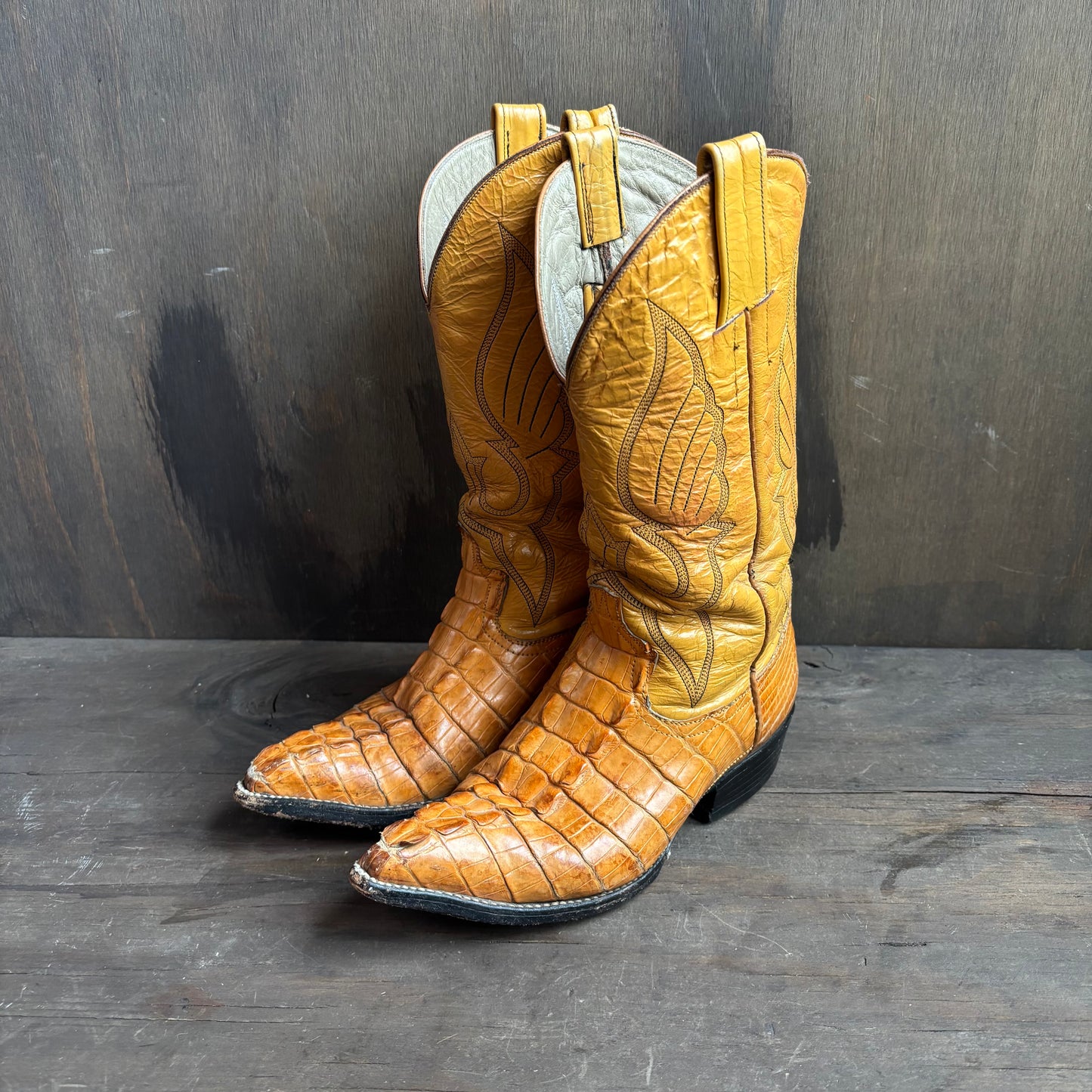 Crocodile and Leather Boots